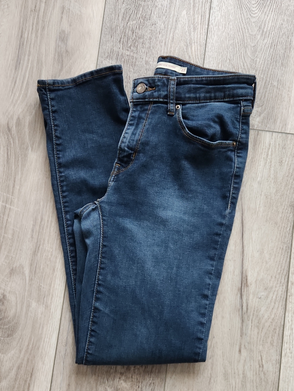 Levi's Classic Mid Rose Skinny Dark Blue Stretch Jeans Size 27